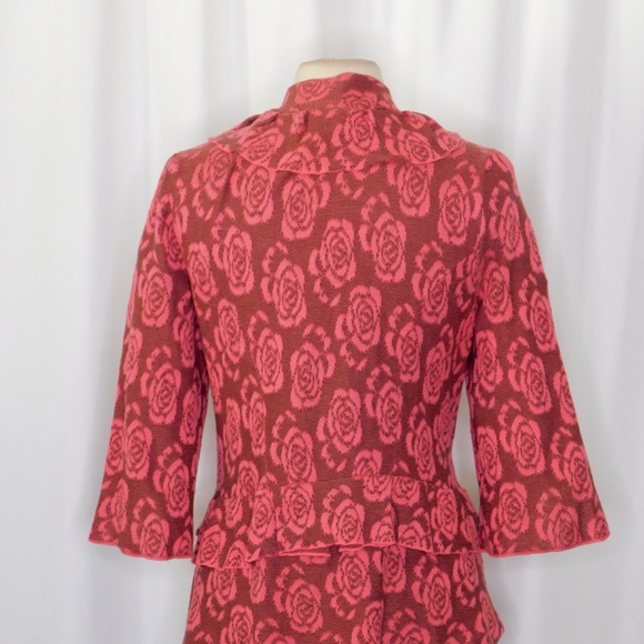 Anthropologie YELLOW BIRD Any Other Rose Roses Floral Cardigan Sweater Large - Picture 9 of 12